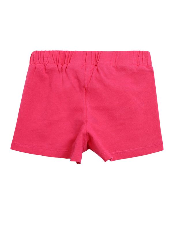 Girls White & Pink T-Shirt with Short Pants image number 3